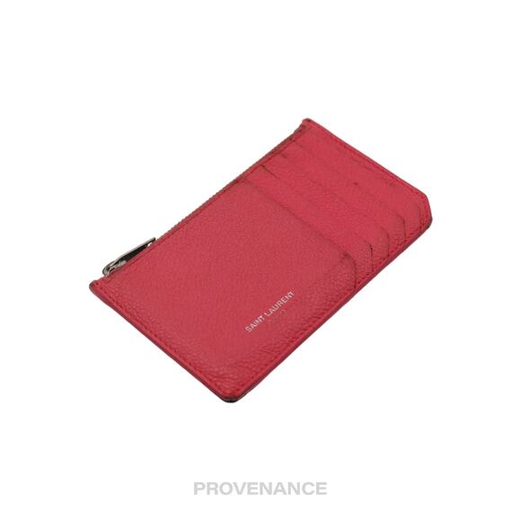 🔴 Saint Laurent Paris SLP Fragment Zip Card Wallet - Pink - Picture 3 of 8